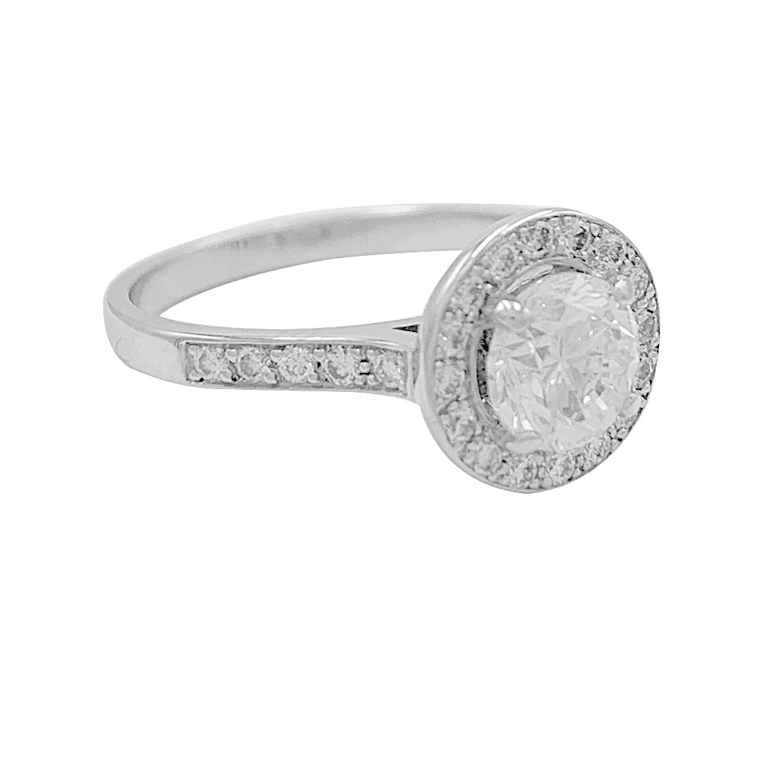Bague solitaire diamant, or blanc - Image 4
