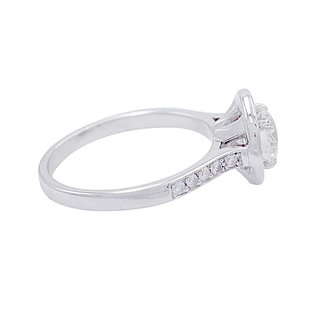 Bague solitaire diamant, or blanc - Image 6