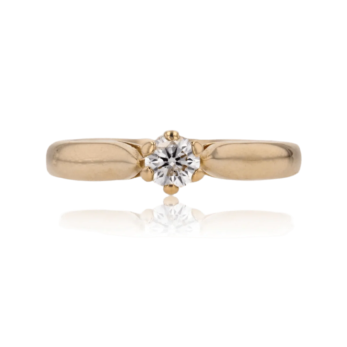 Bague Solitaire en or jaune et diamant