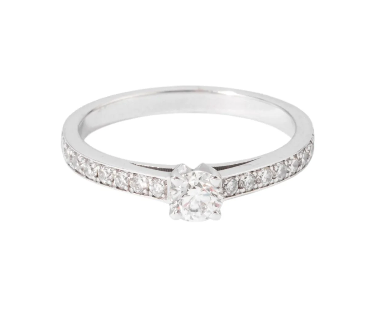 Bague solitaire diamant sur or gris