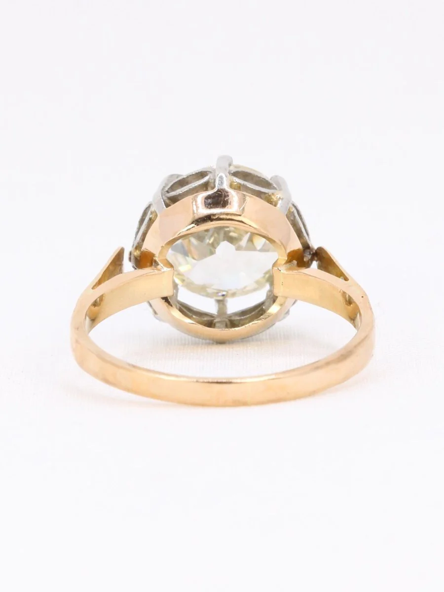Bague solitaire diamant Coussin taille ancienne Old Mine Cut 3,07 carats - Image 6