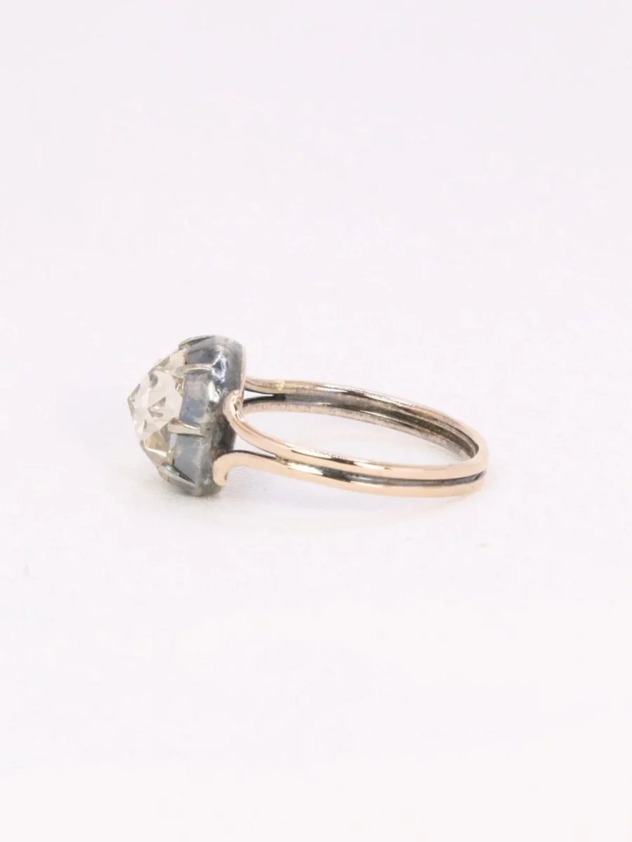 Bague ancienne solitaire diamant taille rose 1,6 ct - Image 4