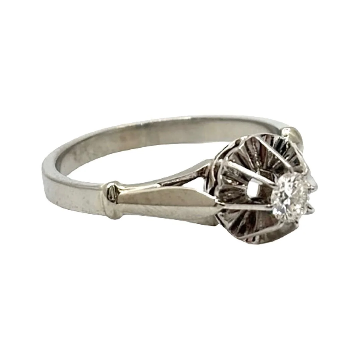 Bague Solitaire en Or blanc 18K et Platine 950 - Image 10