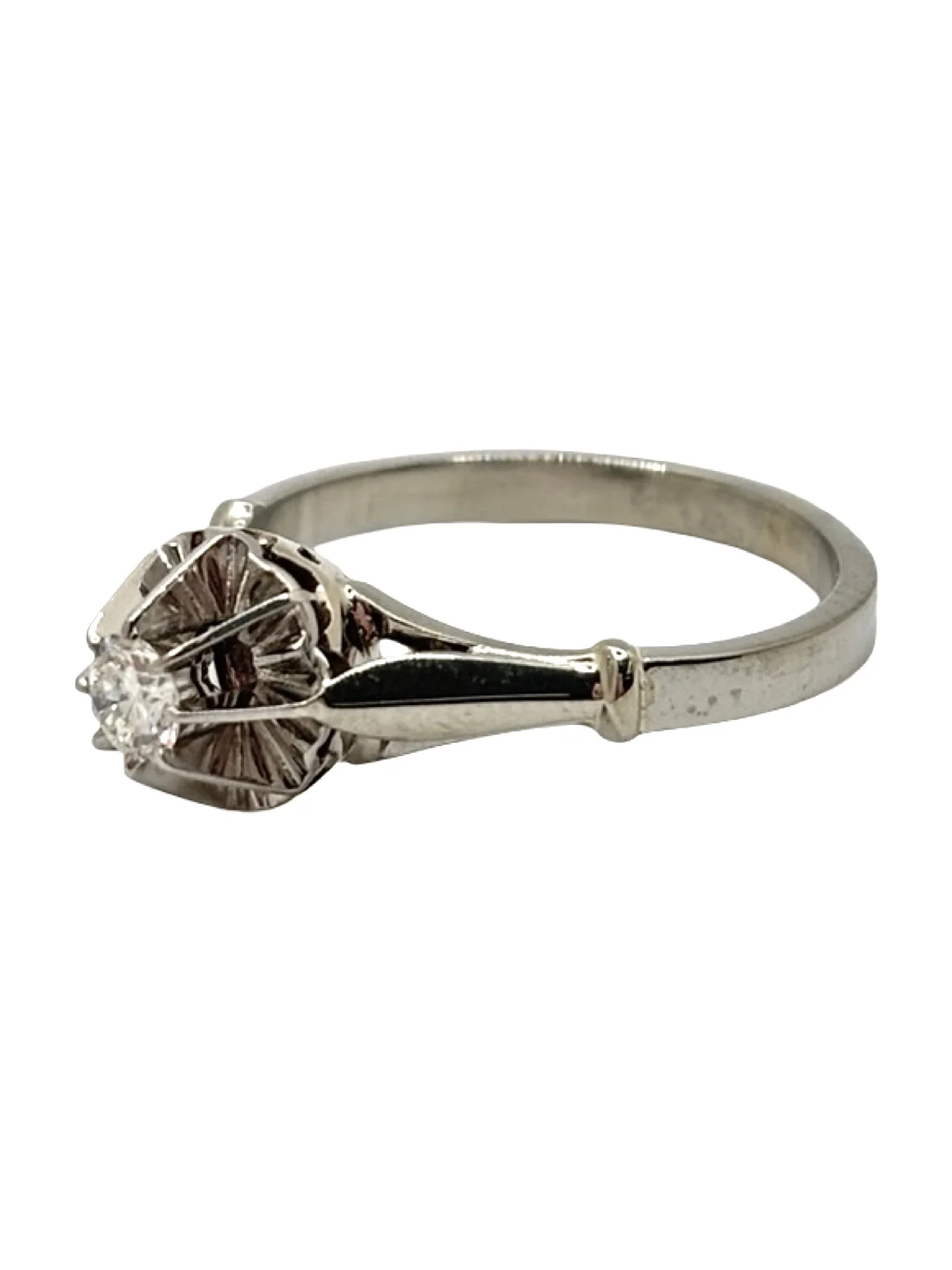 Bague Solitaire en Or blanc 18K et Platine 950 - Image 3