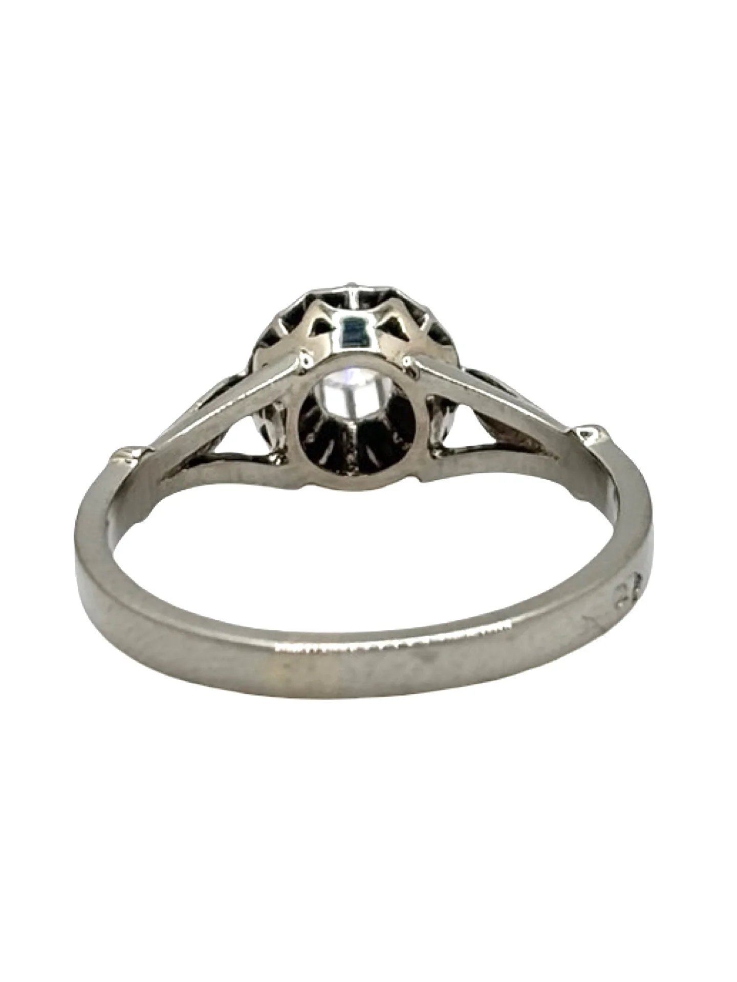 Bague Solitaire en Or blanc 18K et Platine 950 - Image 5