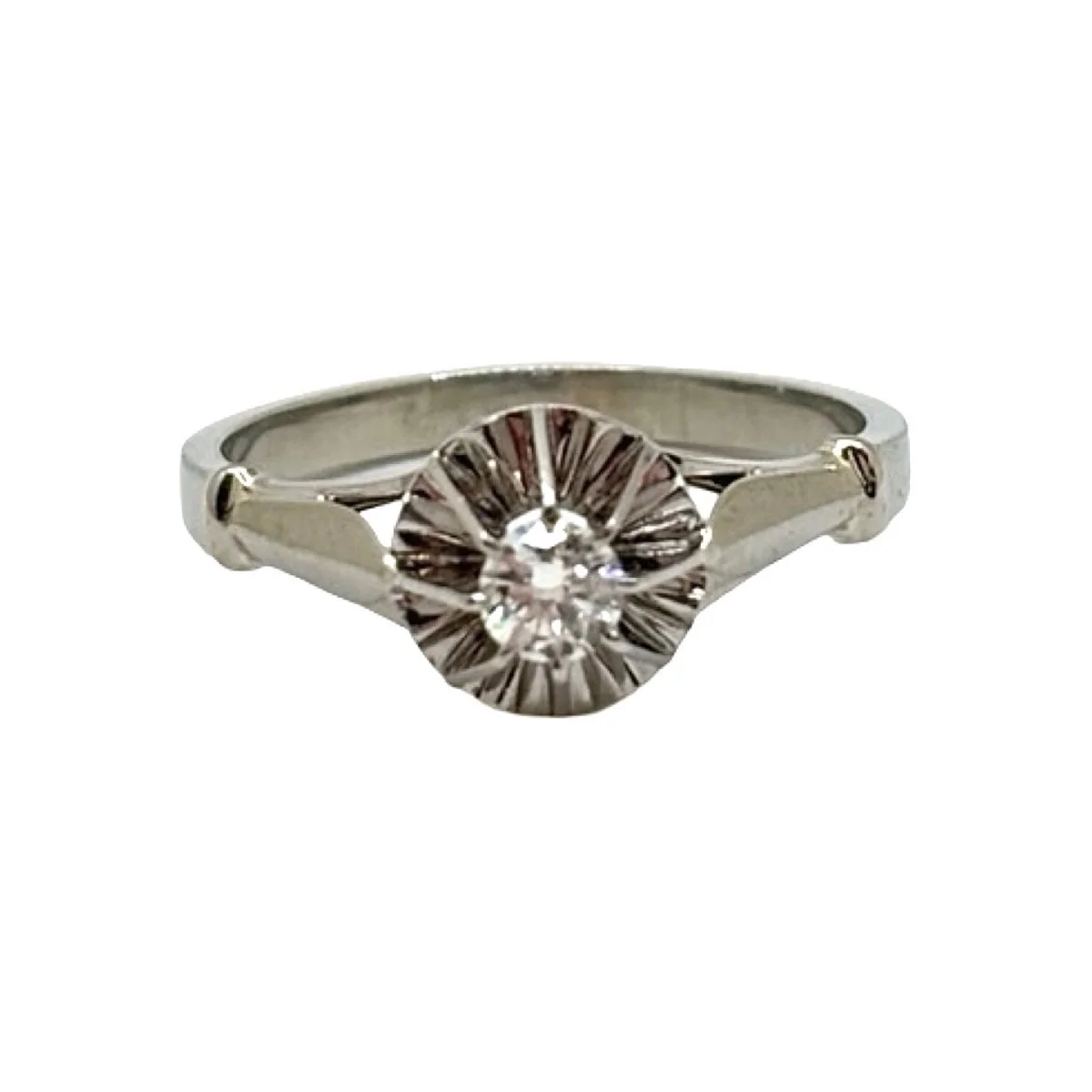 Bague Solitaire en Or blanc 18K et Platine 950 - Image 6
