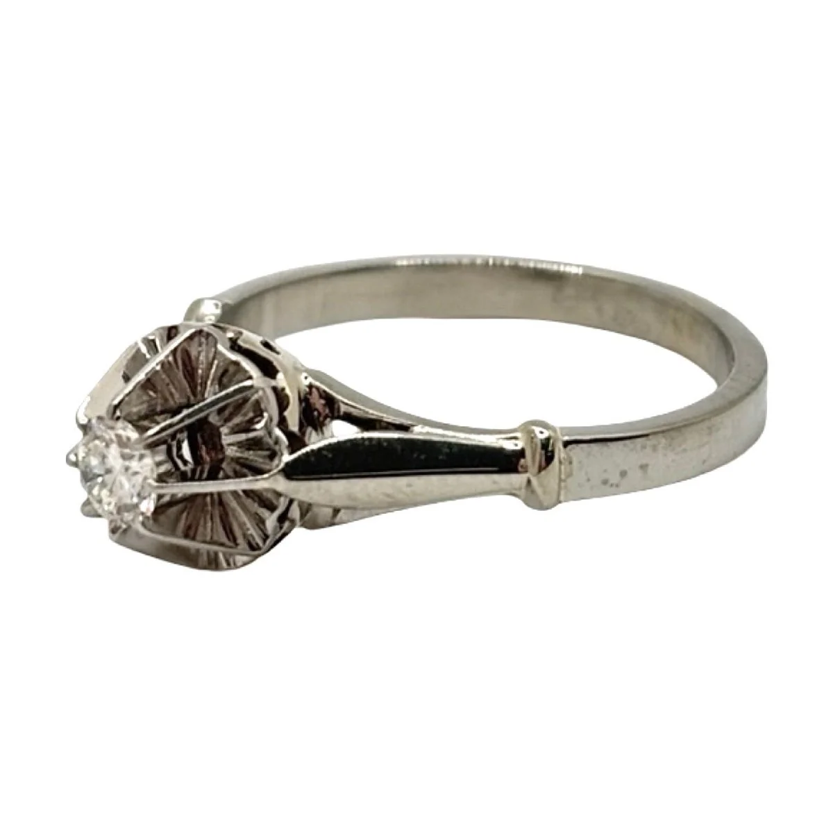Bague Solitaire en Or blanc 18K et Platine 950 - Image 8