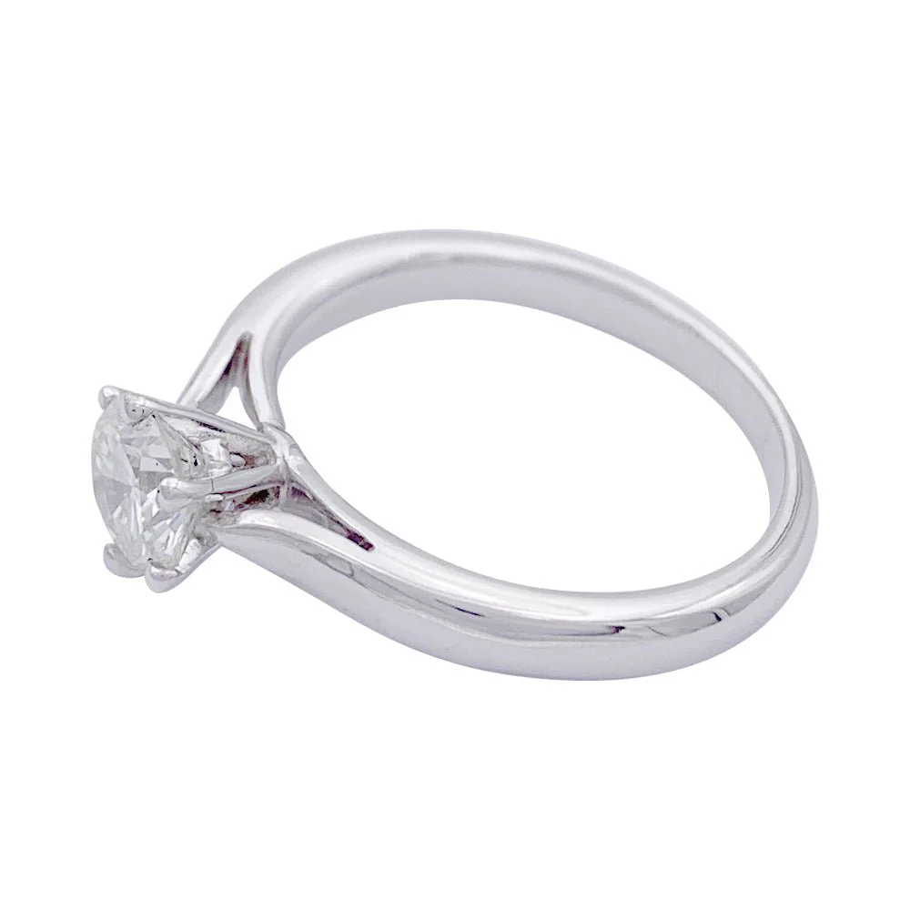 Bague solitaire en or blanc, diamant 0,73 carat - Image 5