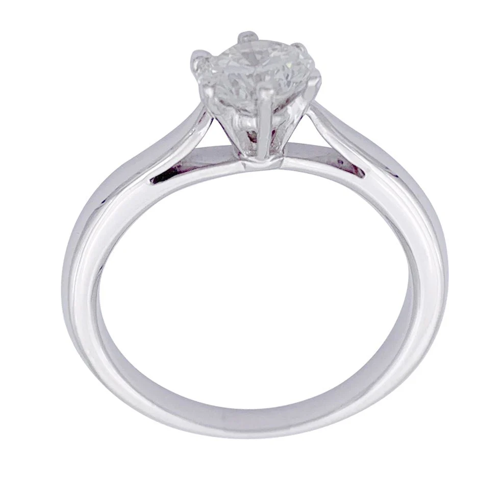 Bague solitaire en or blanc, diamant 0,73 carat - Image 6