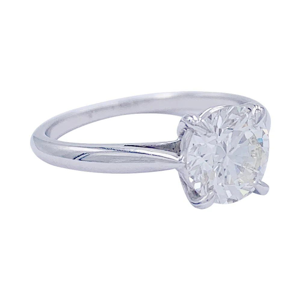 Bague solitaire en or blanc, diamant 1,36 carat - Image 3