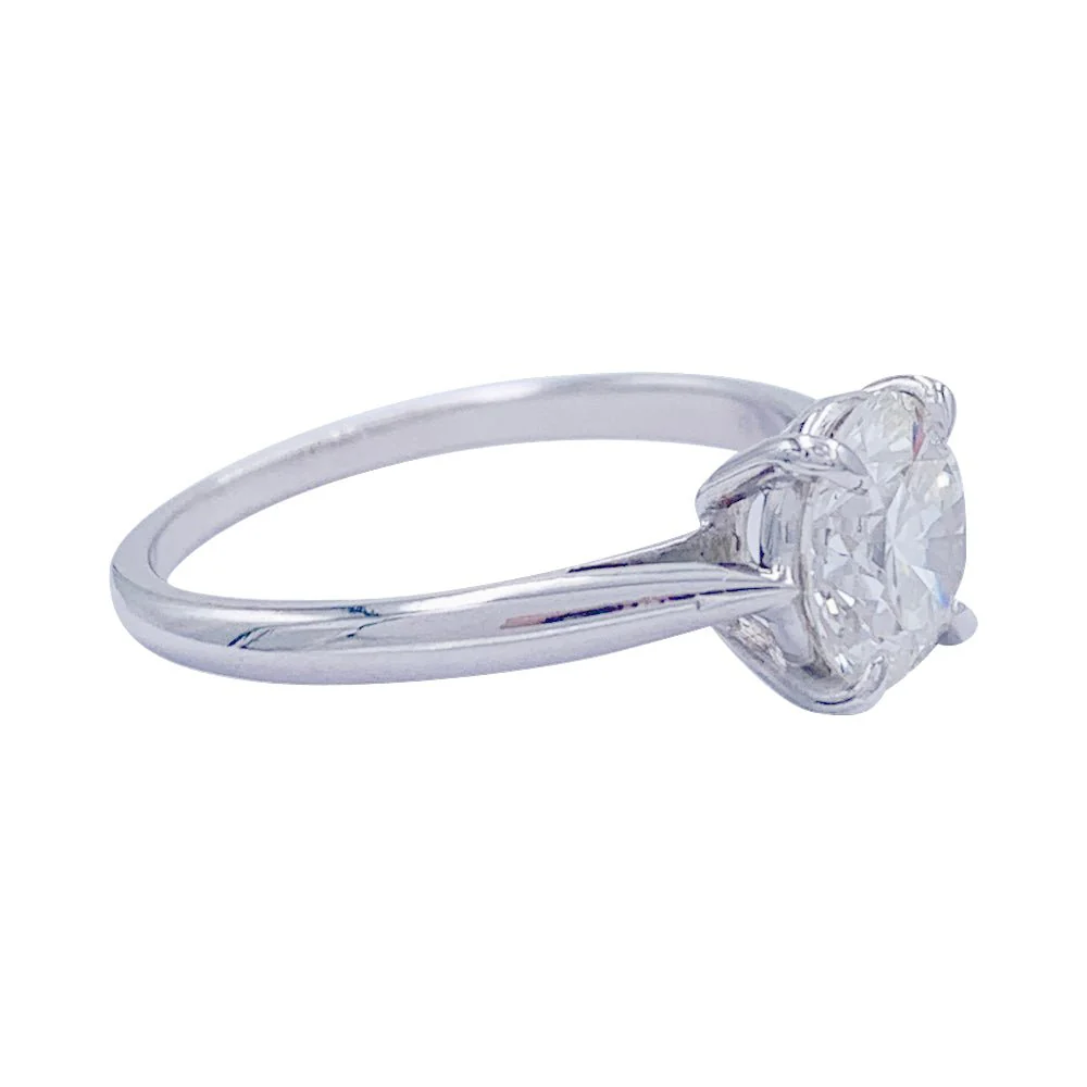 Bague solitaire en or blanc, diamant 1,36 carat - Image 4