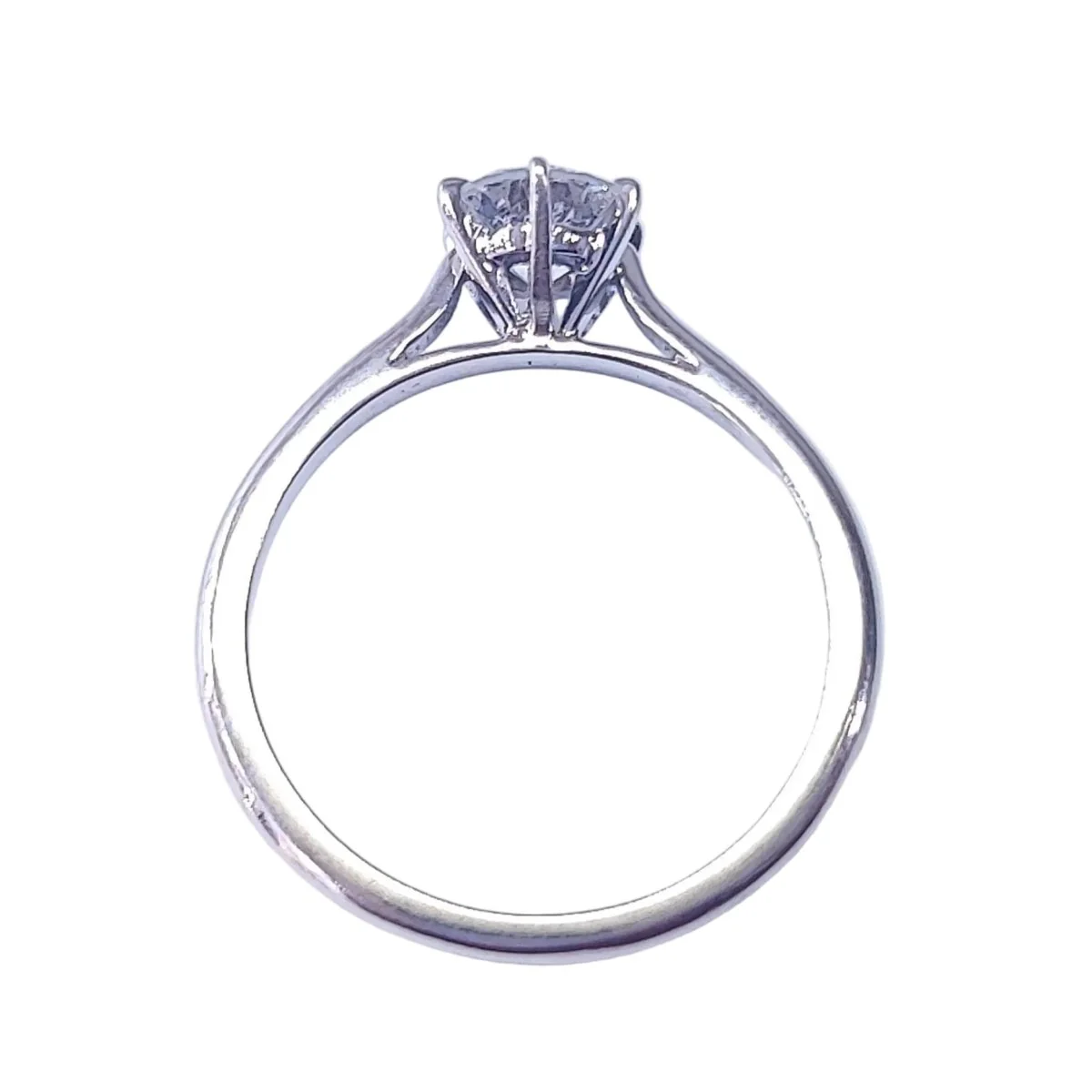 Bague Solitaire en or blanc et diamant - Image 9