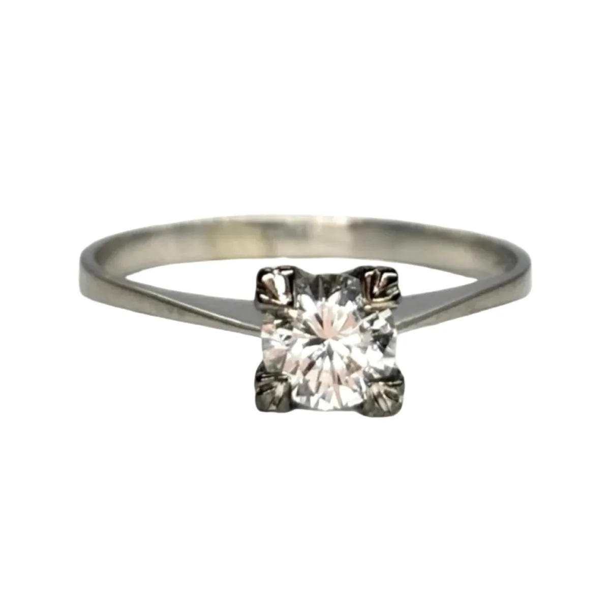Bague Solitaire en or blanc et diamant