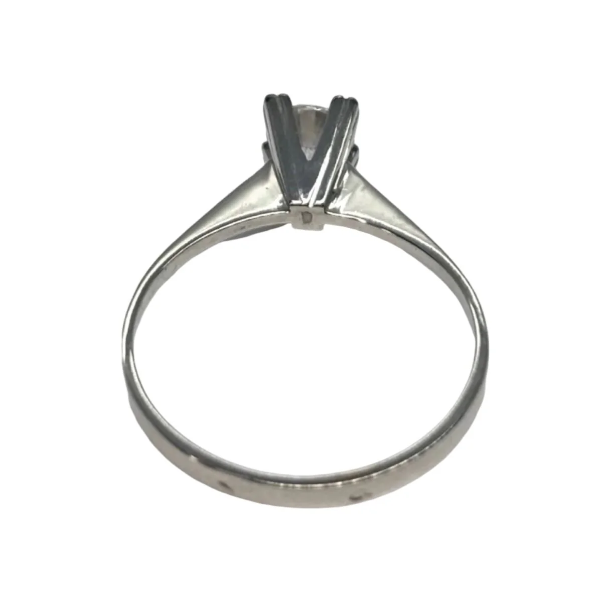 Bague Solitaire en or blanc et diamant - Image 4