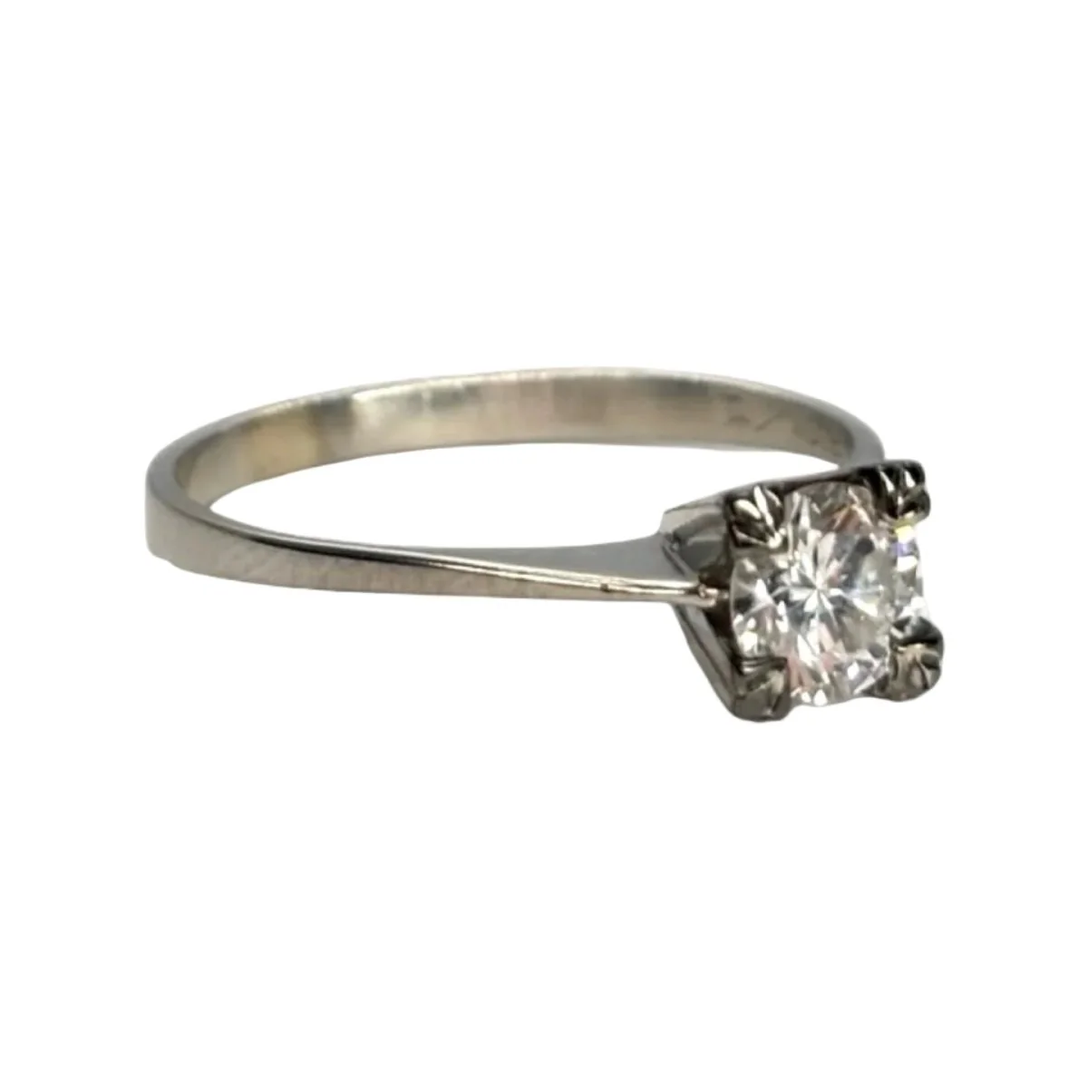 Bague Solitaire en or blanc et diamant - Image 5