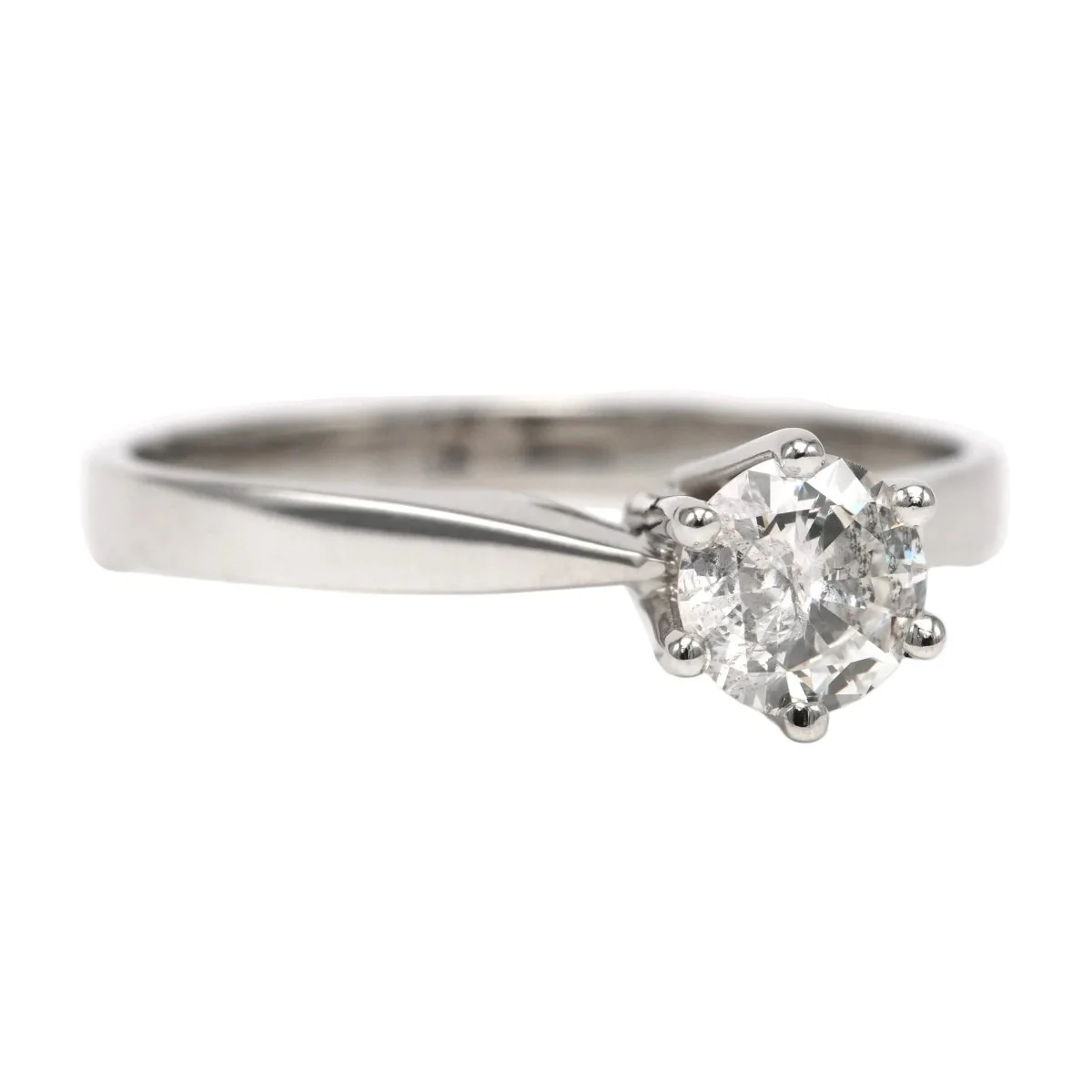Bague Solitaire en or blanc et diamant - Image 6