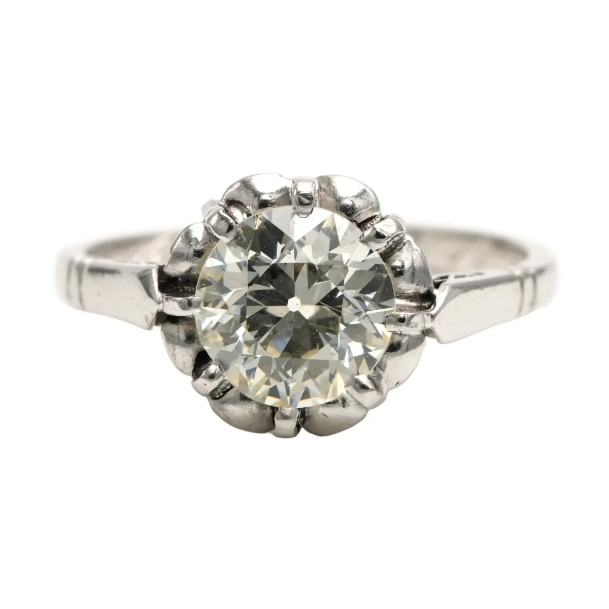 Bague Solitaire en or blanc et diamant