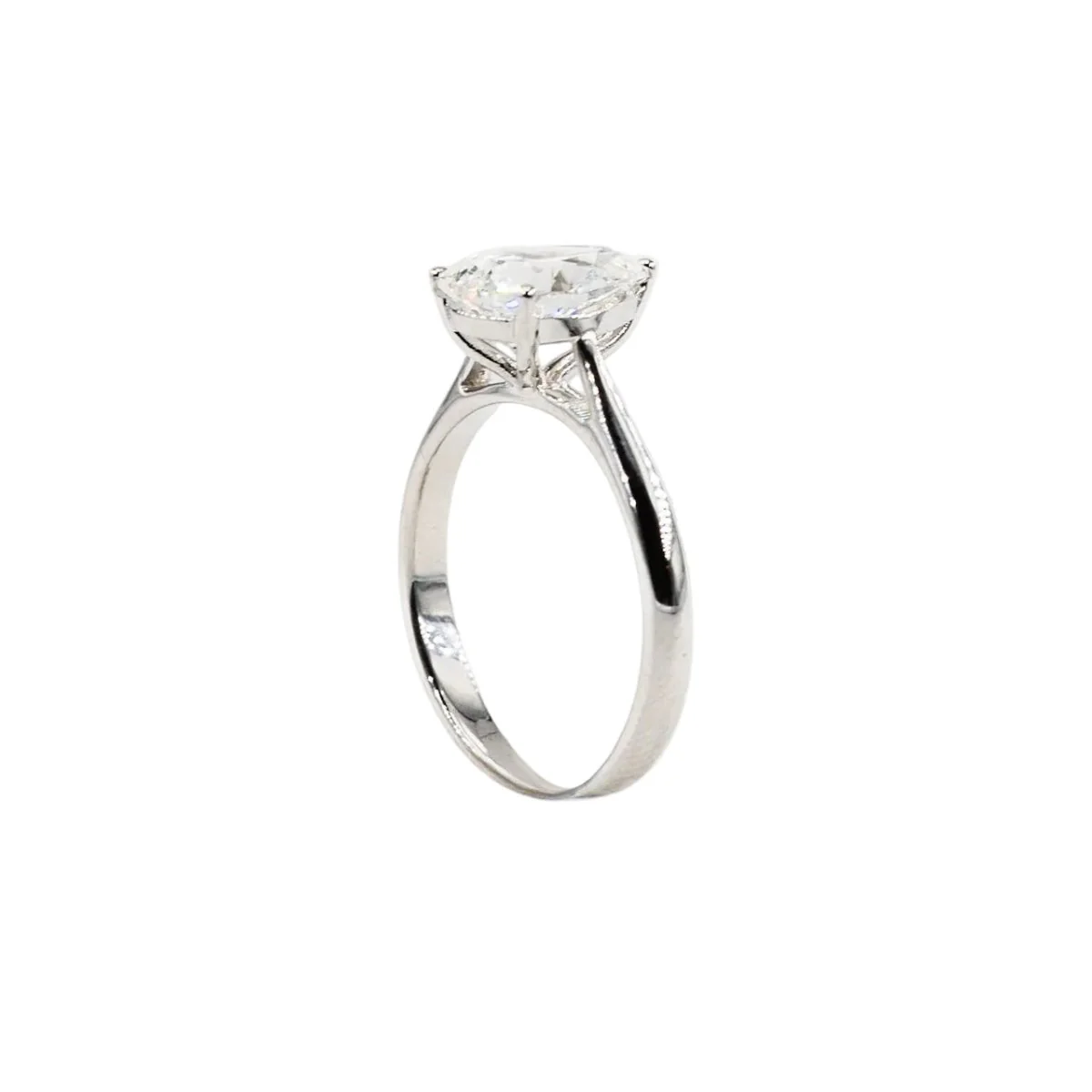 Bague Solitaire en or blanc et diamant - Image 6