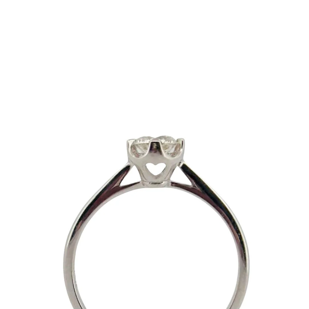 Bague Solitaire en or blanc et diamant - Image 3