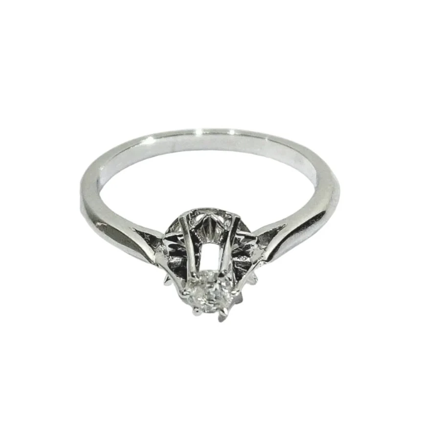 Bague Solitaire en or blanc et diamant