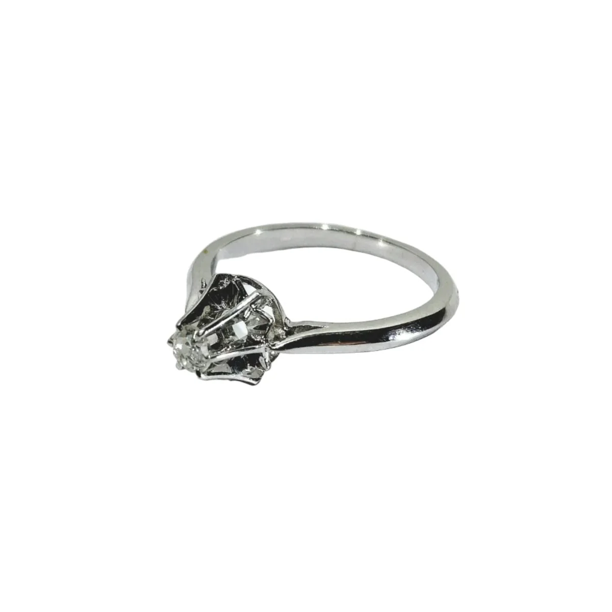 Bague Solitaire en or blanc et diamant - Image 4