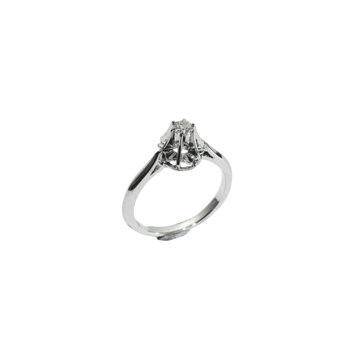 Bague Solitaire en or blanc et diamant - Image 9