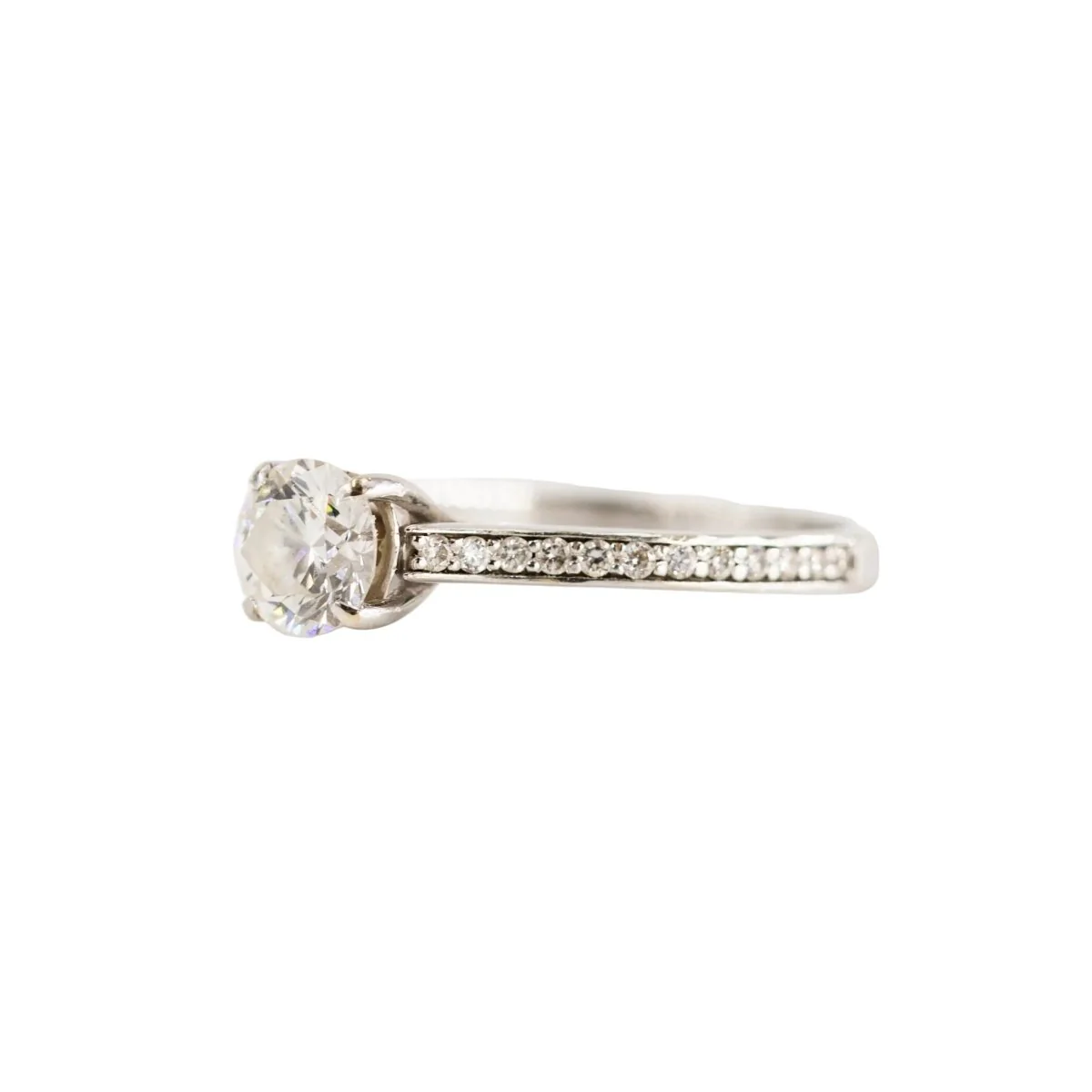 Bague Solitaire en or blanc et diamant - Image 2