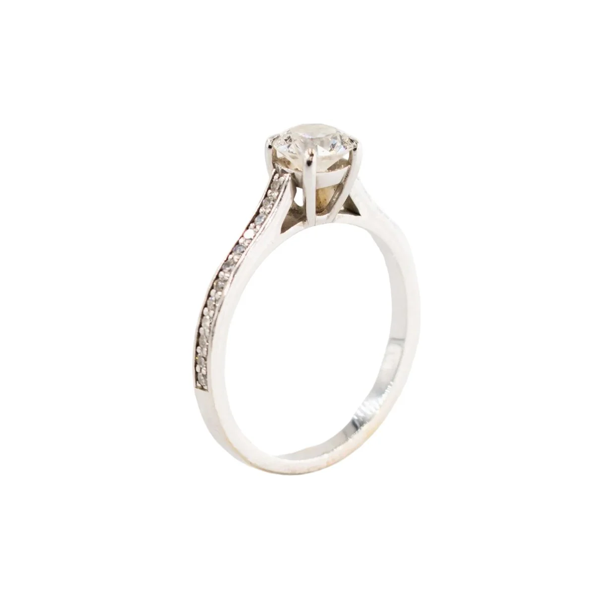 Bague Solitaire en or blanc et diamant - Image 5