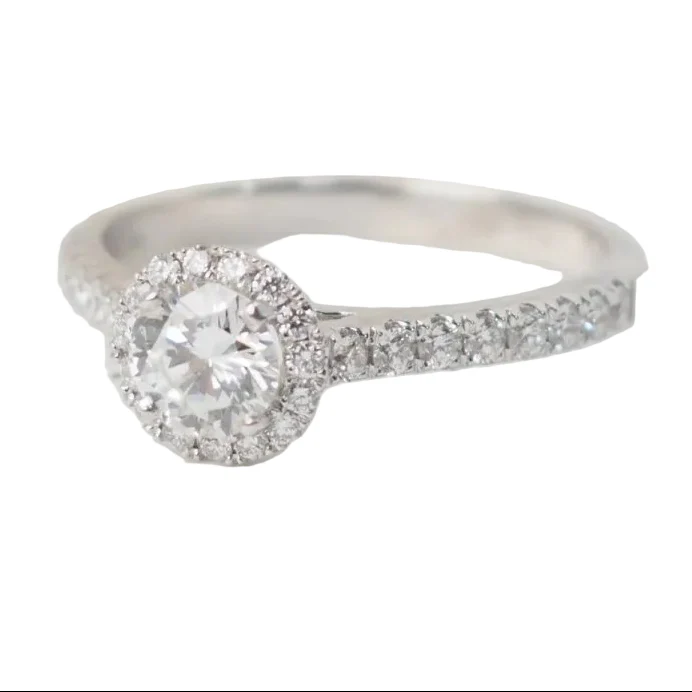 Bague Solitaire en or blanc et diamants - Image 5