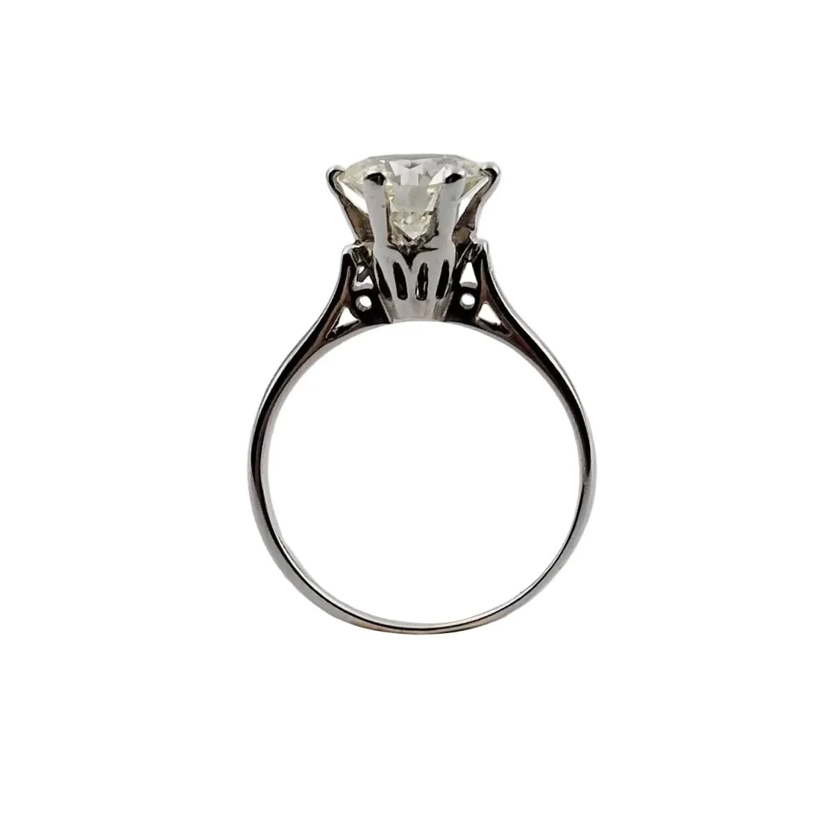 Bague Solitaire en or blanc et diamant - Image 9