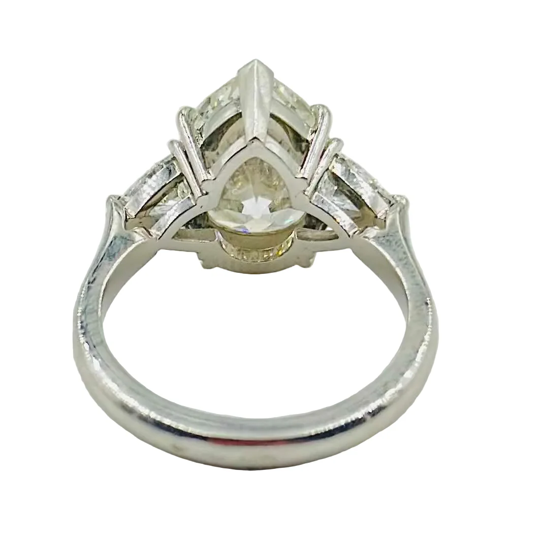 Bague en or blanc sertie d'un diamant poire - Image 4