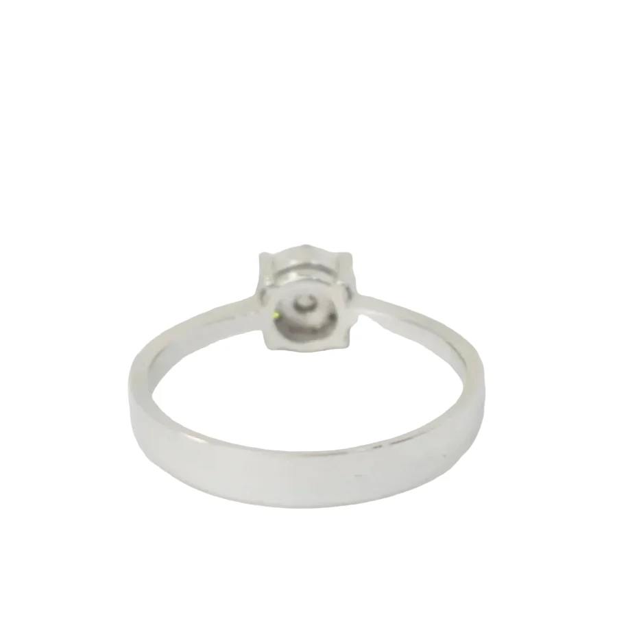Bague Solitaire en or blanc et diamants - Image 3
