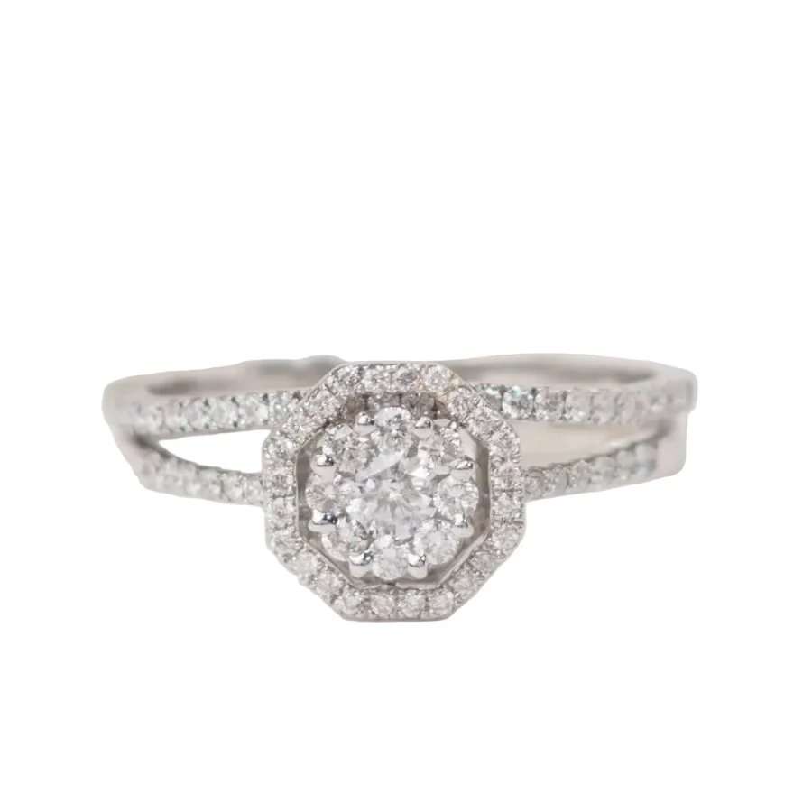 Bague Solitaire en or blanc et diamants