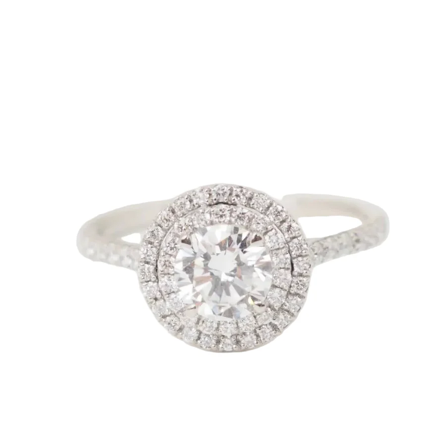 Bague Solitaire en or blanc et diamants