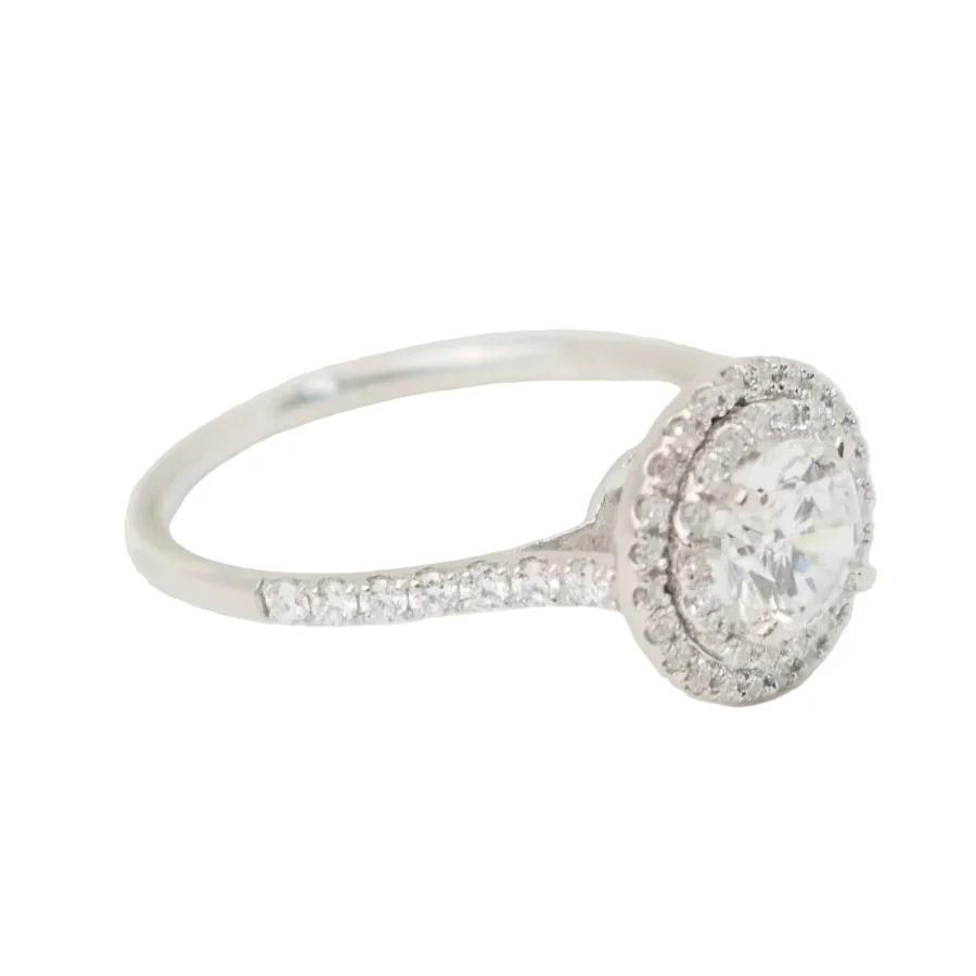 Bague Solitaire en or blanc et diamants - Image 5