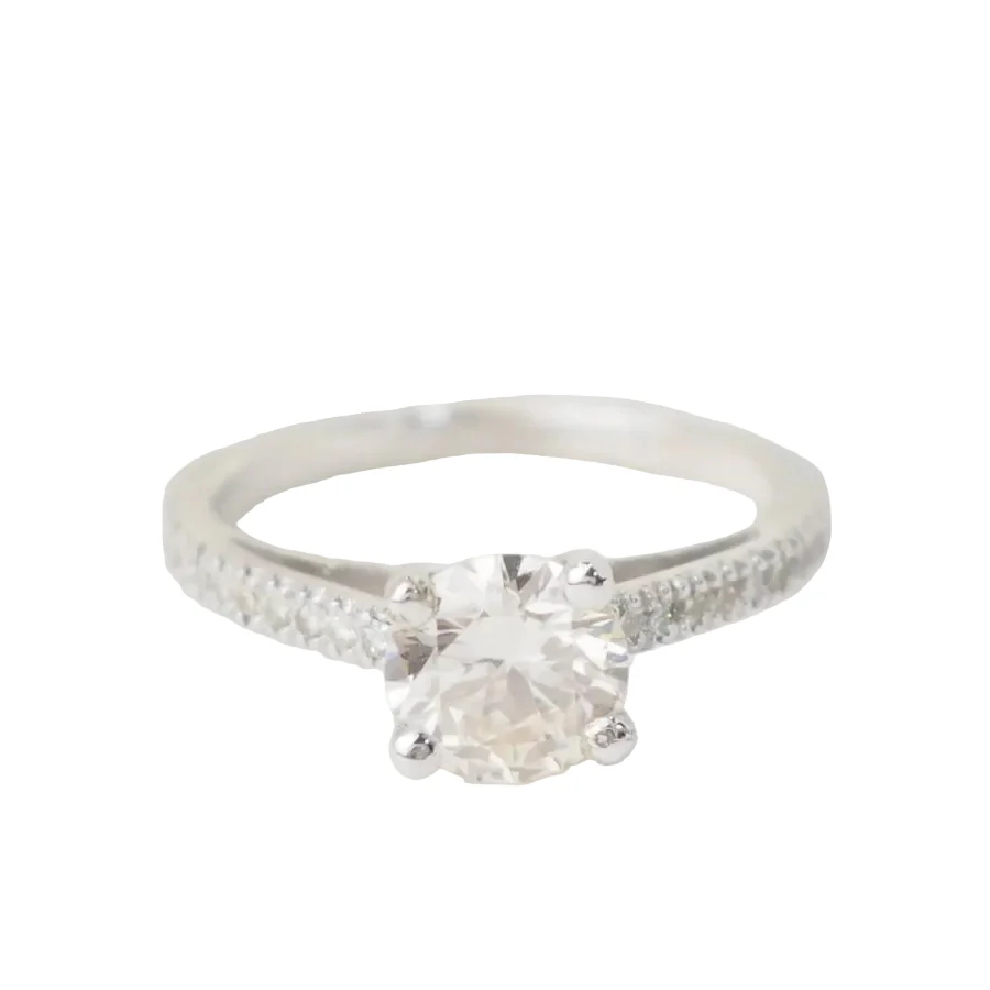 Bague Solitaire en or blanc et diamants