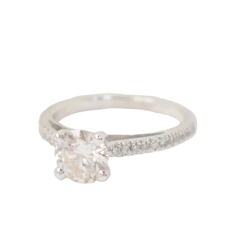 Bague Solitaire en or blanc et diamants - Image 3