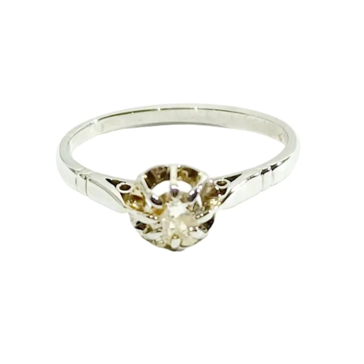 Bague Solitaire en or blanc et diamants