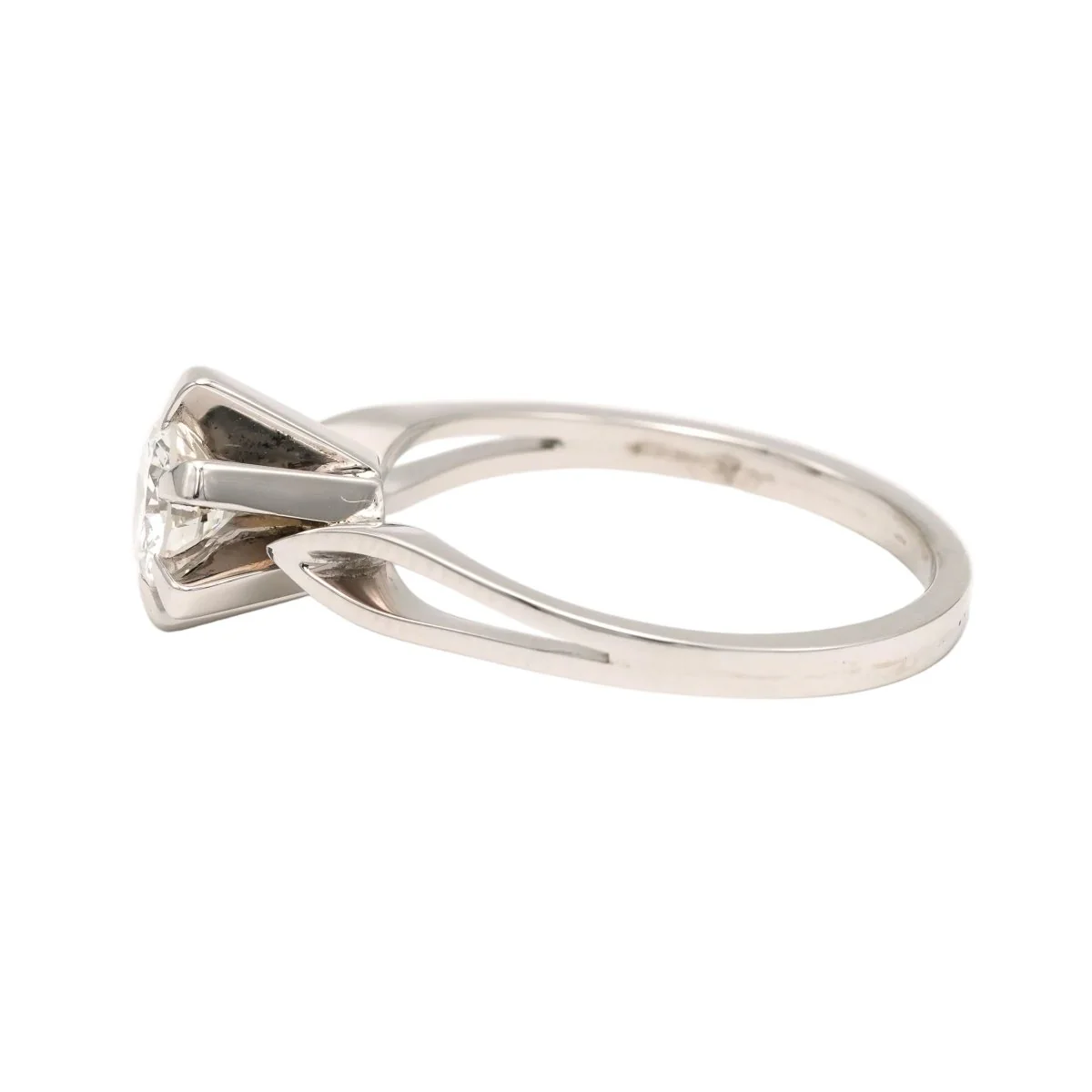 Bague Solitaire en or blanc et diamants - Image 3