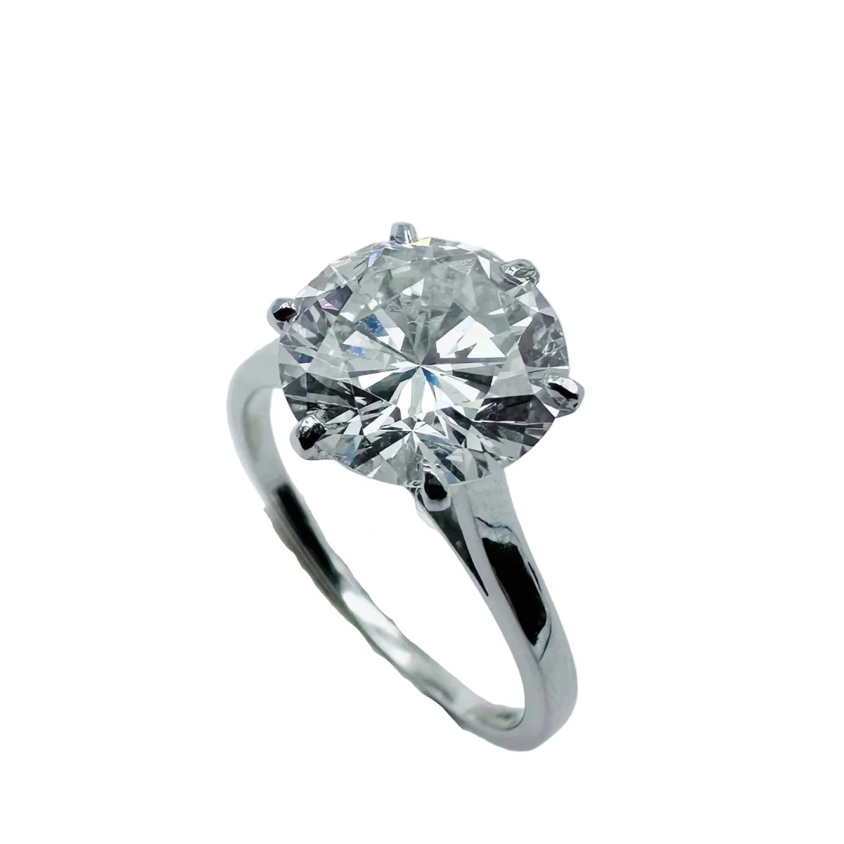 Bague Solitaire en or blanc, platine et diamant - Image 3