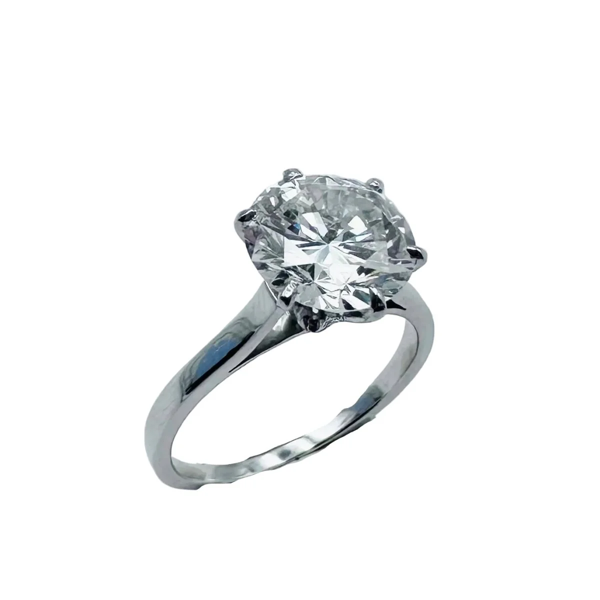 Bague Solitaire en or blanc, platine et diamant - Image 5