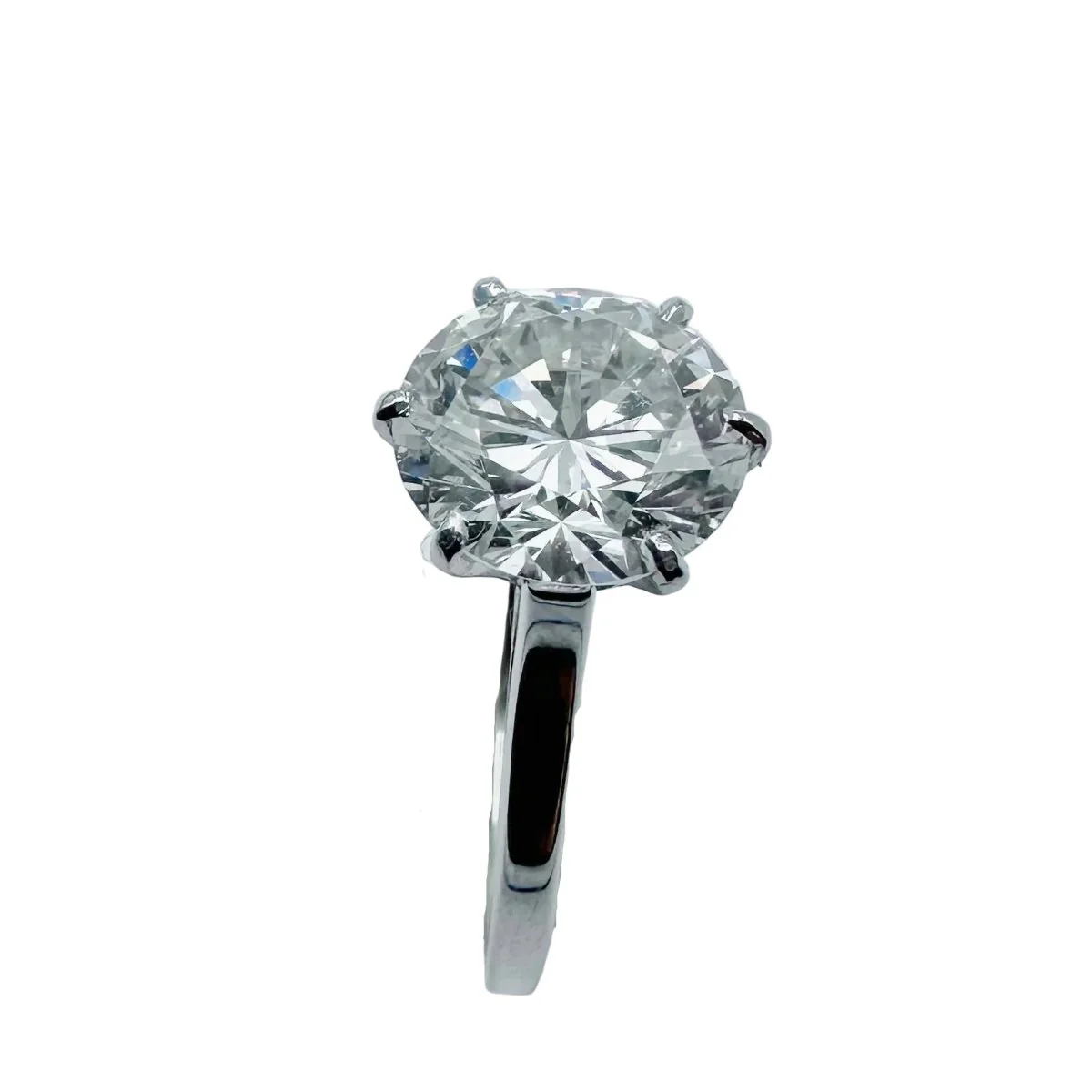 Bague Solitaire en or blanc, platine et diamant - Image 6
