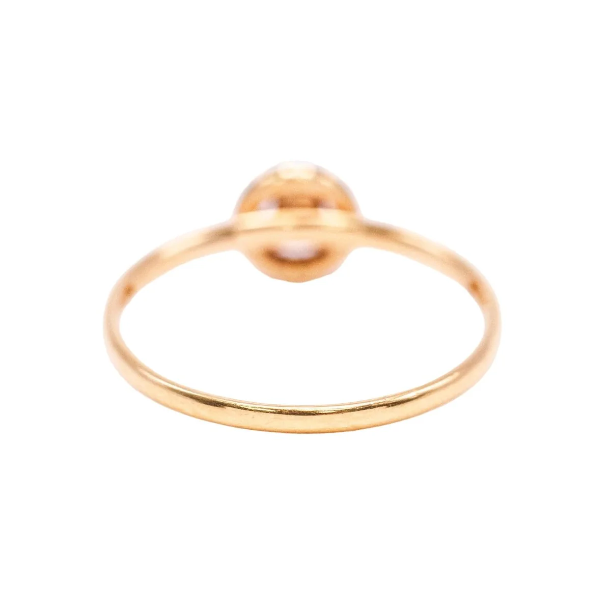 Bague Solitaire en or jaune, émail et diamant - Image 4