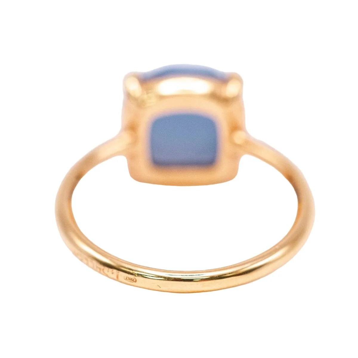 Bague Solitaire en or jaune et calcédoine - Image 3