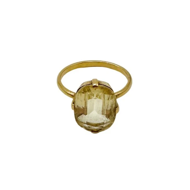 Bague Solitaire en or jaune et citrine - Image 2