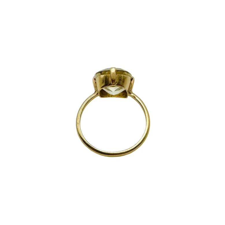 Bague Solitaire en or jaune et citrine - Image 3