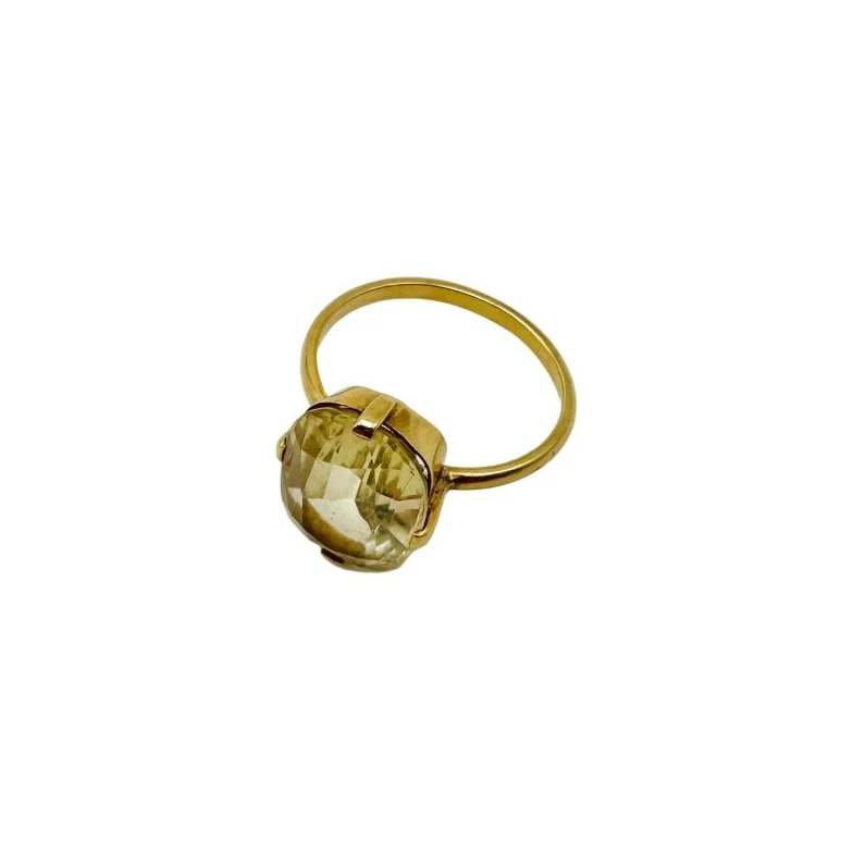 Bague Solitaire en or jaune et citrine - Image 4