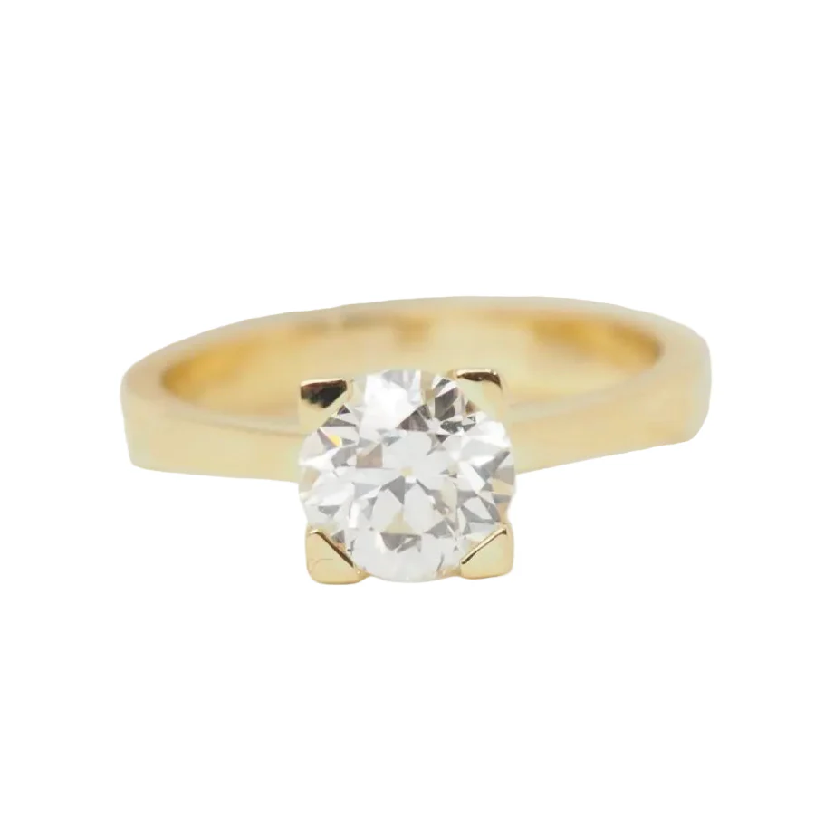 Bague Solitaire en or jaune et diamant