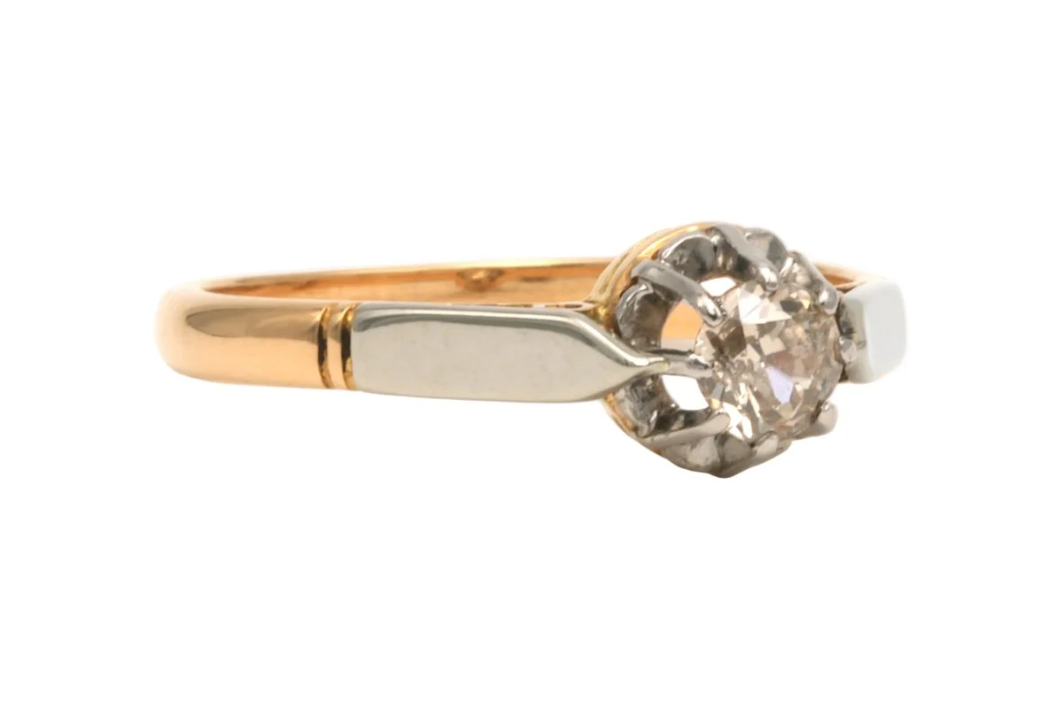 Bague Solitaire en or jaune et diamant - Image 12