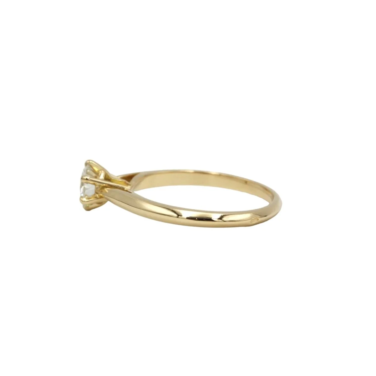 Bague Solitaire en or jaune et diamant - Image 3